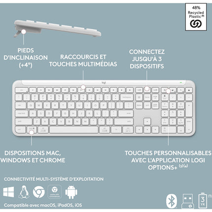 Clavier + Souris LOGITECH MK950 Signature Slim Bluetooth