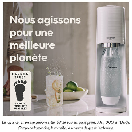 Machine à soda SODASTREAM TERRA blanche Pack 2 bouteilles