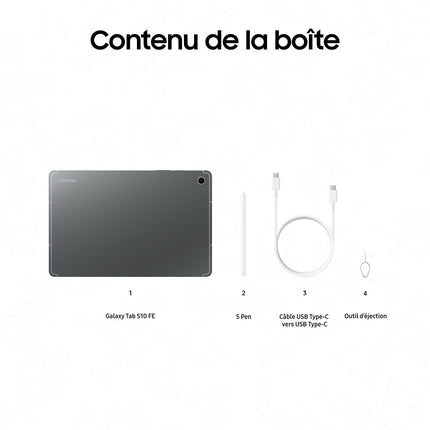 Tablette Android SAMSUNG Pack Galaxy Tab S10 FE 128Go avec Galaxy IA + BookCover Keyboard Slim + S Pen inclus