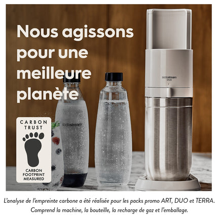 Machine à soda SODASTREAM DUO Noire Pack 2 carafes + 2 bouteilles