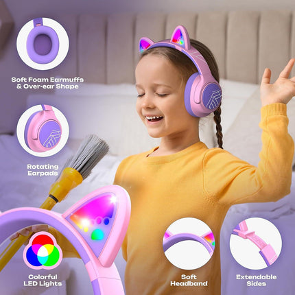 Casque POWERLOCUS PowerLocus Bobo Violet avec oreilles