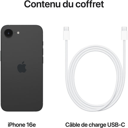 Smartphone APPLE iPhone 16e Noir 128Go