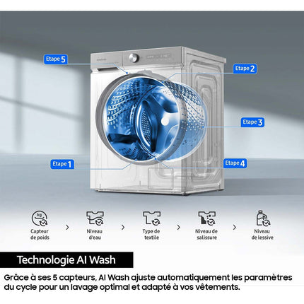 Lave linge hublot SAMSUNG WW11DB7B94GE Bespoke AI