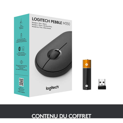 Souris sans fil LOGITECH Pebble M350 Wireless Graphite