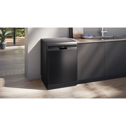 Lave vaisselle 60 cm SIEMENS SN23EC22AE, varioSpeed Plus, Acier brossé noir