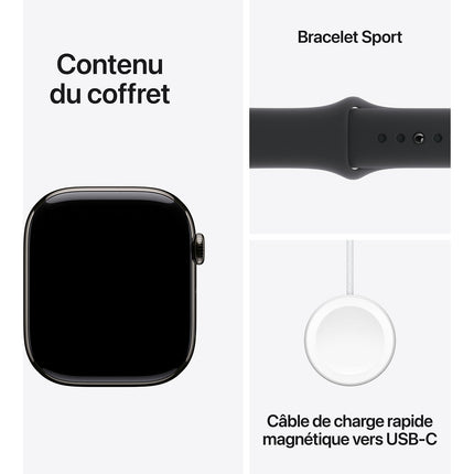 Montre connectée APPLE WATCH Serie 10 46mm Titane Ardoise M/L Cell