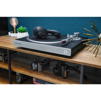 Platine vinyle VICTROLA ORTOFON 2M RED NOIR FACADE GRISE