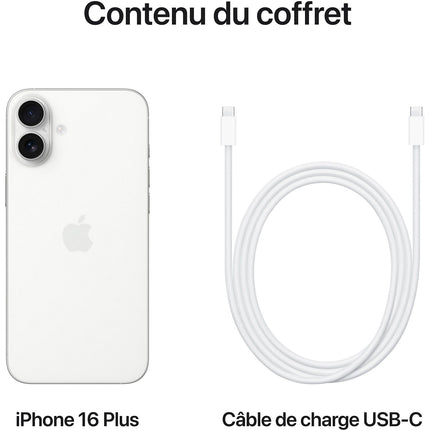Smartphone APPLE iPhone 16 Plus Blanc 128Go Reconditionné