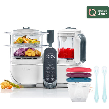 Mixeur Cuiseur Bébé BABYMOOV Nutribaby+ White/3 babybols+2 cuillères