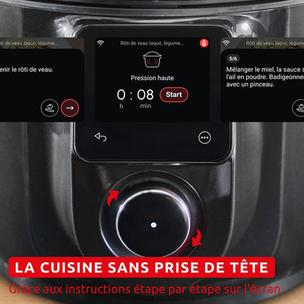 Cookeo MOULINEX Multicuiseur Airfryer Cookeo Infinity avec pale Noir CE9828F0 20 modes de cuisson, 6,5 L