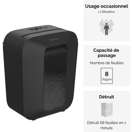 Destructeur FELLOWES MICROSHRED LX45 NOIR
