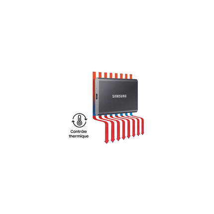 Disque dur SSD externe SAMSUNG Portable 1To T7 gris titane