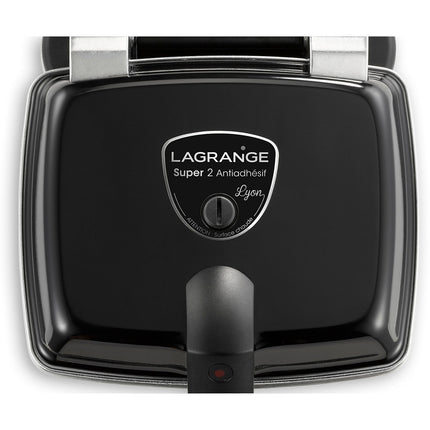 Croque, gaufrier, gaufrette LAGRANGE super 2 antiadhésif noir gaufres +GT+CM