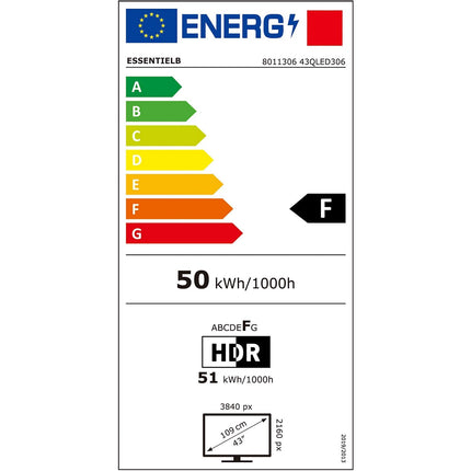 TV QLED ESSENTIELB 43QLED306 (2024) 43" (109 cm) 4K - Smart TV