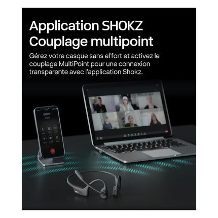 Micro-casque SHOKZ OpenComm2 - Noir