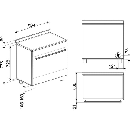 Piano de cuisson vitrocéramique SMEG SCD91CMX9 Vitro