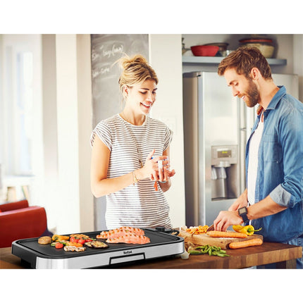 Plancha électrique TEFAL GIANT XL CB631D10 gris à poser, 55x30.4 cm