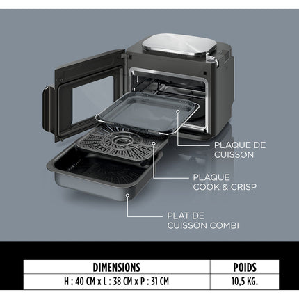 Multicuiseur NINJA SFP700EU gris/noir Combi Cooker 12,5L 12 modes de cuisson dont air fryer