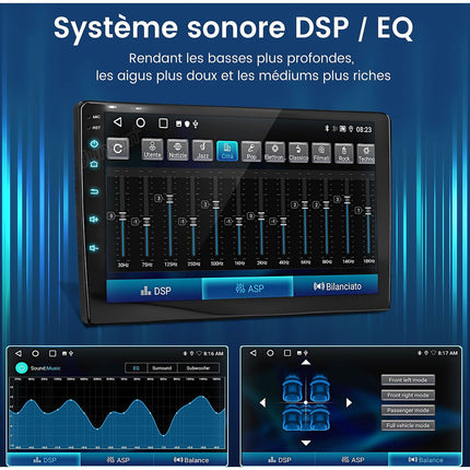 Autoradio connecté JUNSUN pour Renault Clio 3 2005-14 128G Carplay