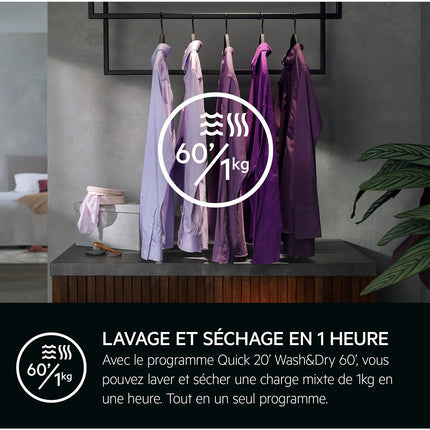 Lave linge séchant hublot encastrable AEG LWG88416BI
