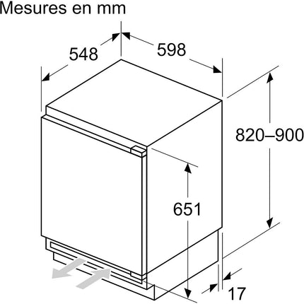 Réfrigérateur top encastrable BOSCH KUR21VFE0