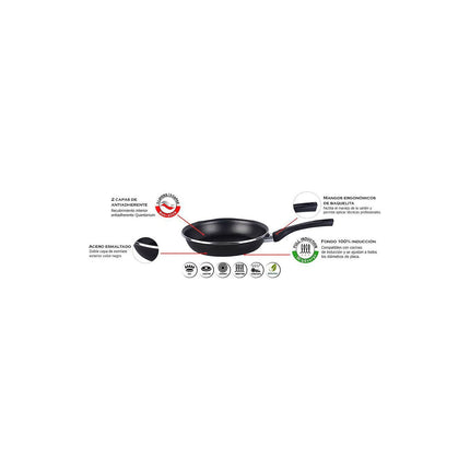 Batterie de cuisine MAGEFESA Kenia 7 pièces, Jeu 3 poêles,Induction