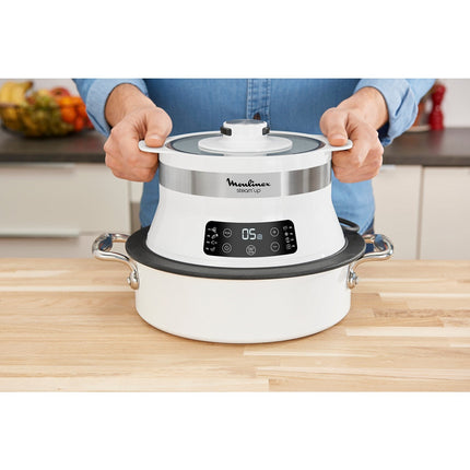 Cuiseur MOULINEX VJ504010R steam up blanc inox 8 programmes automatiques Reconditionné