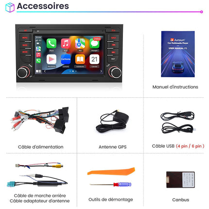 Autoradio connecté JUNSUN pour BMW E60 E90-E93 CCC system Carplay