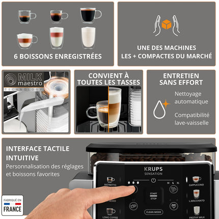 Expresso Broyeur KRUPS EA910E10 sensation silver