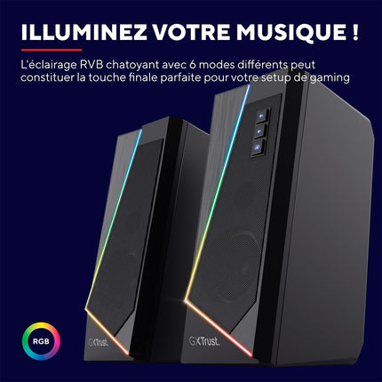 Enceinte PC TRUST ZOXA 2.0 RGB LED GXT609