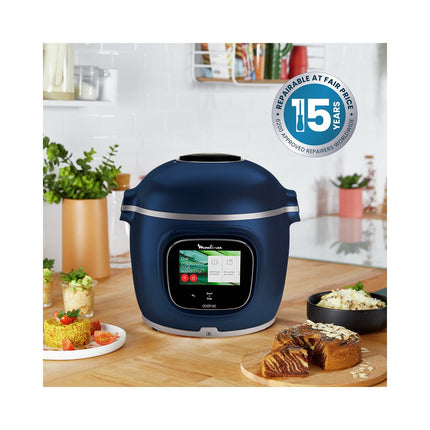 Cookeo MOULINEX CE943410 bleu touch wifi pro balance integrée 6 L, 13 modes de cuisson, 250 recettes