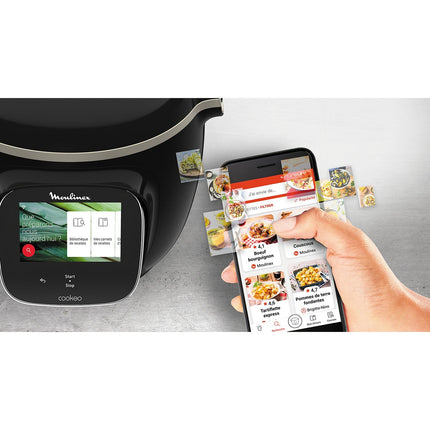 Cookeo MOULINEX YY5479FB noir Touch Wifi 6 L, 3 modes de cuisson + Extra Crisp