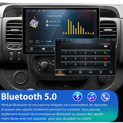 Autoradio connecté JUNSUN pour Renault Trafic 3 14-21 128G Carplay