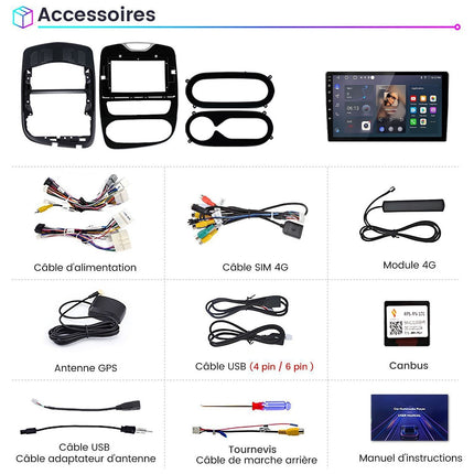 Autoradio connecté JUNSUN pour Renault Clio 4 2017-2019 Carplay