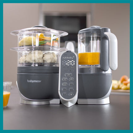 Mixeur Cuiseur Bébé BABYMOOV Nutribaby+ Industrial Grey
