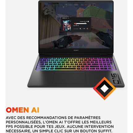 PC Gamer HP Omen 16" WQXGA 240Hz Intel Core Ultra 7 255HX Nvidia GeForce RTX 5070 Ti 32 Go RAM DDR5 SSD 1 To