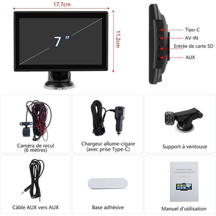 Autoradio connecté JUNSUN 7" GPS KAM USB Avec écran Carplay
