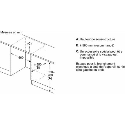 Congélateur top encastrable SIEMENS GU21NADE0 intégrable 82cm pantographes
