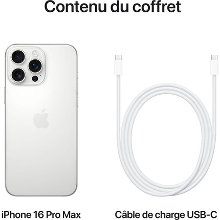 Smartphone APPLE iPhone 16 Pro Max Titane Blanc 512Go Reconditionné