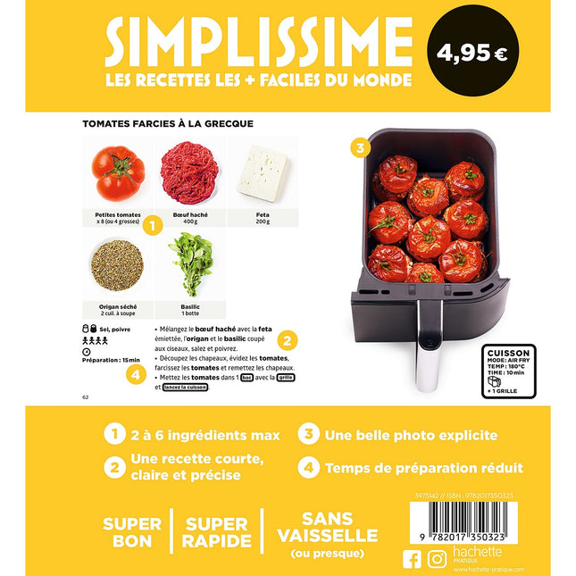 Livre de cuisine HACHETTE Simplissime Airfryer Ninja 1 plat