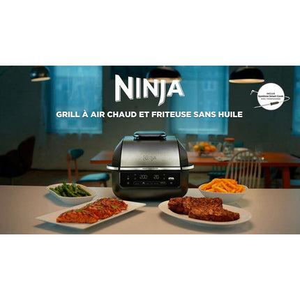 Grille-viande NINJA Foodi Air Grill EG351 gris thermosonde à poser, 25.5x24.5 cm