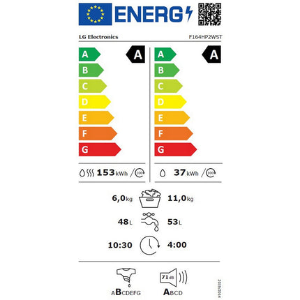 Lave linge séchant hublot LG F164HP2WST