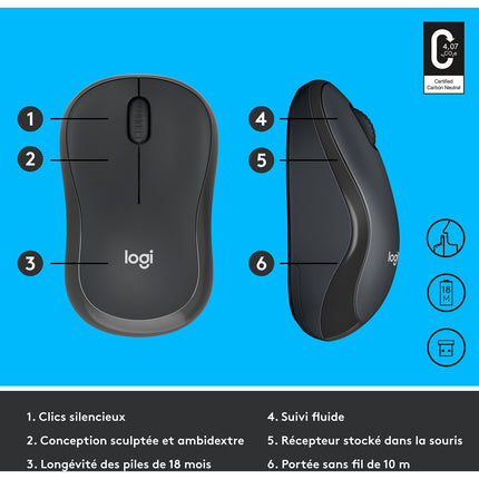 Souris sans fil LOGITECH M220 SILENT Noir