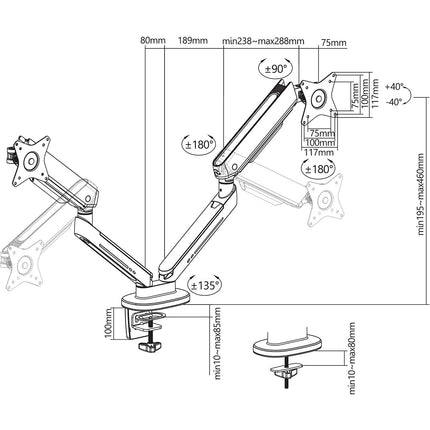 Support écran PC OPLITE Support MT10 MONITOR ARM