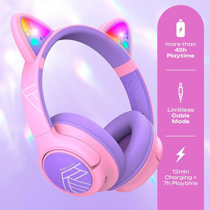 Casque POWERLOCUS PowerLocus Bobo Violet avec oreilles