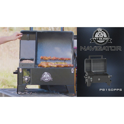 Barbecue pellet PITBOSS Navigator 1150, sur chariot, de 85 à 260 °C, surface de cuisson 90 x 50 cm