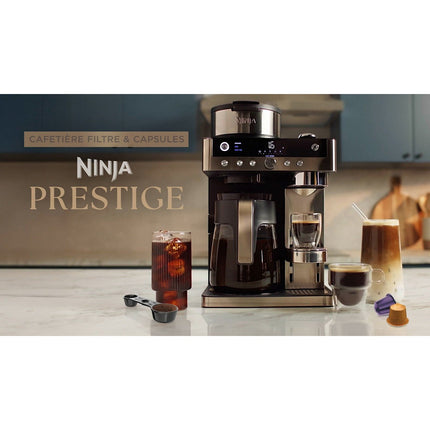 Cafetière filtre et capsules NINJA avec mousseur intégré CFN803EU