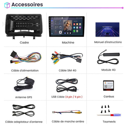Autoradio connecté JUNSUN pour Renault Clio 3 2005-14 128G Carplay