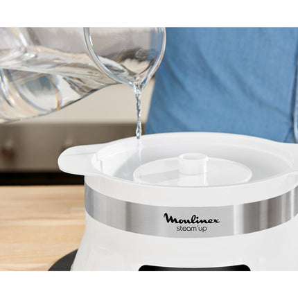 Cuiseur MOULINEX VJ504010R steam up blanc inox 8 programmes automatiques Reconditionné