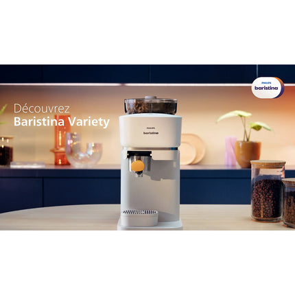 Machine à expresso PHILIPS Baristina BAR320/00 cafetière à grain bac double compartiment Blanche